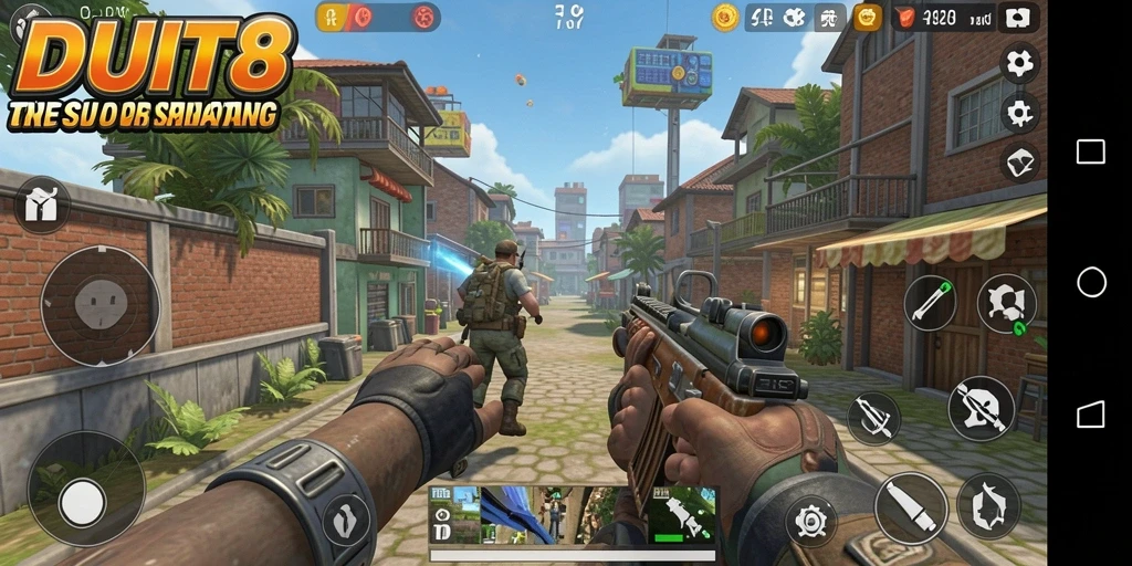 Tampilan gameplay menarik dari DUIT8, aksi TPS yang mendebarkan.