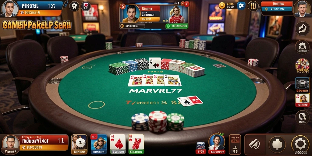 Tampilan gameplay Poker yang mendebarkan dan menarik.