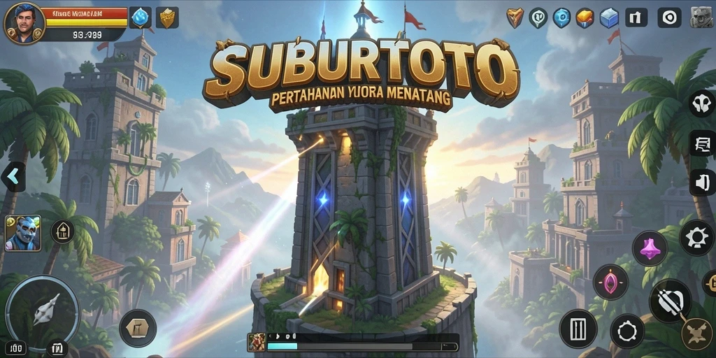 Tampilan gameplay menara pertahanan dalam SUBURTOTO yang seru.
